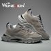 Wonesion - Zapatillas deportivas para hombre, informales, para correr, caminar, deportes, encaje, absorción de golpes_voghion.com