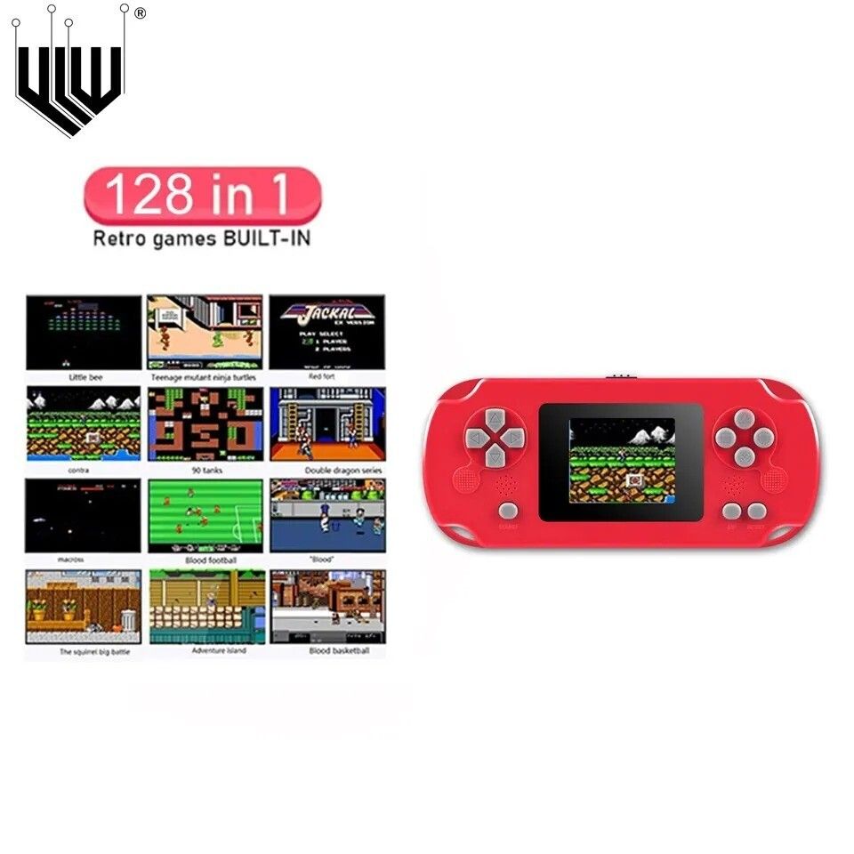 Mini console de jeux vidéo rétro portable Gaminja avec lecteur intégré de 128 jeux classiques_voghion.com