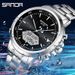 Stainless Steel Digital Analog Watch With LED Backlight, 50M Waterproof, Day/Date Display, Durable Outdoor Sport Watch For Casual & Active Wear_voghion.com