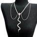 Collana esagerata a più strati con serpente in zirconio pieno, collana punk hip hop, collana trendy con serpente zodiacale_voghion.com