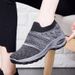 Plus Size Air Cushion Sneakers Dance Slip-On Casual Women's Rocking Sock Shoes_voghion.com