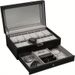 1pc 12 Slot PU Leather Lockable Watch Storage Box, Men's And Women's Jewelry Display Box With Drawer, 2-layer Watch Glasses Display BoxWith Cover_voghion.com