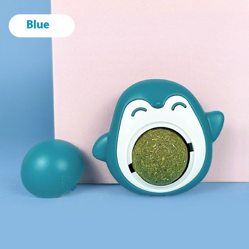 Mājdzīvnieku pingvīnu bumba, rotējoša piparmētru uzkoda, koka Sky Liao ķircinoša kaķu rotaļlieta, slīpēšanas stienis, kas palīdz gremošanai_voghion.com