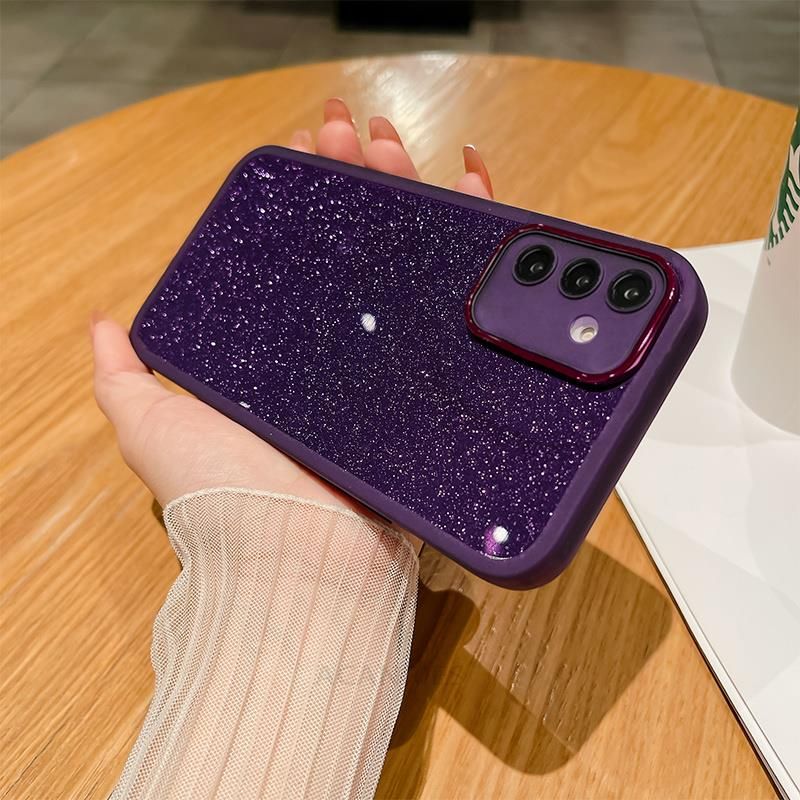 Glitter Siliconen Case Voor Samsung Galaxy A34 A54 A24 A14 A73 A32 A52 A72 4G 5G A53 a33 A23 A13 Lens Glas Bescherm Cover_voghion.com
