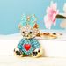 Rhinestone Bear Car For Women, Exquisite And Cute Korean Creative Backpack Pendant, Metal Keychain Ring Gift_voghion.com