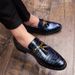 New Gold Pointed Leather Large Size Formal Casual Nightclub Tassel Slip-On Men's Shoes_voghion.com