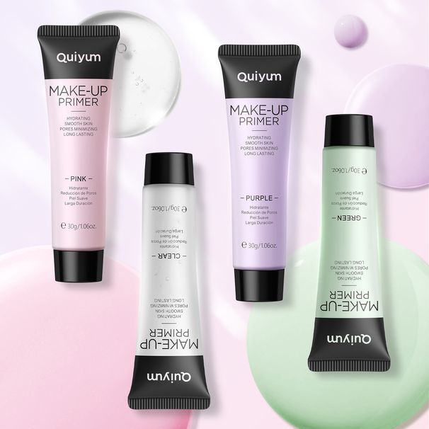 QUIYUM Primer per il trucco 4 colori (scatola colorata) 30 g Primer idratante leggero e idratante_voghion.com