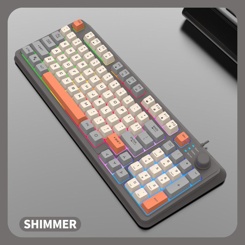 K New Arrivals Mechanical Feel Wired Membrane Keyboard RGB Backlit Three color Keycap ing Gaming Office_voghion.com