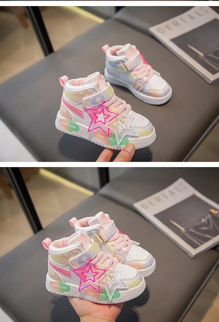 Wiosna moda dziecięca klasyczne antypoślizgowe dziecięce trampki 2024 jesienne nowe buty do chodzenia dla dziewczynek Casual Outdoor_voghion.com