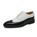 Can Ship Cross-Border Brogue Square Toe European And American Double Color Matching Men's Large Size Business Formal_voghion.com