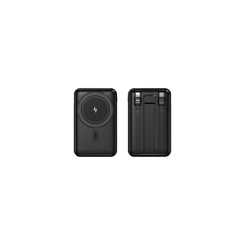 22,5 W magnetyczny, bezprzewodowy, szybki powerbank z wbudowanym kablem i podstawką – przenośna ładowarka do iPhone'a i urządzeń Qi_voghion.com