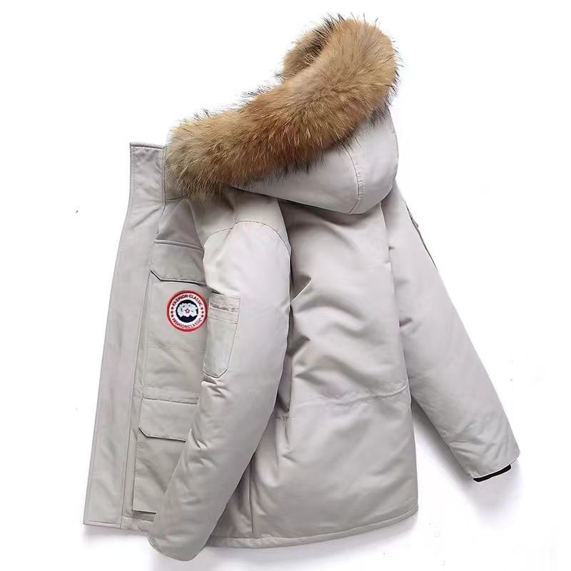 ​Men's Winter Parka With Real Fur Trim, Thickened Thermal Coat For Extreme Cold Weather, Unisex Long Hooded Jacket For Outdoor Activities_voghion.com