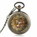 Orologio da tasca meccanico completamente automatico con incisione, coperchio trasparente ribaltabile, lente d'ingrandimento incisa, numeri romani_voghion.com