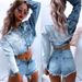 Short Jacket Women's Short Denim Clothes Gradient Color Short Jacket_voghion.com