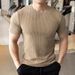 Herrkläder Issilk Sport Fitness T-shirt Kortärmad Texturerad Träningströja Tunn Rundhalsad Tough Guy Halvlärmad Tröja_voghion.com