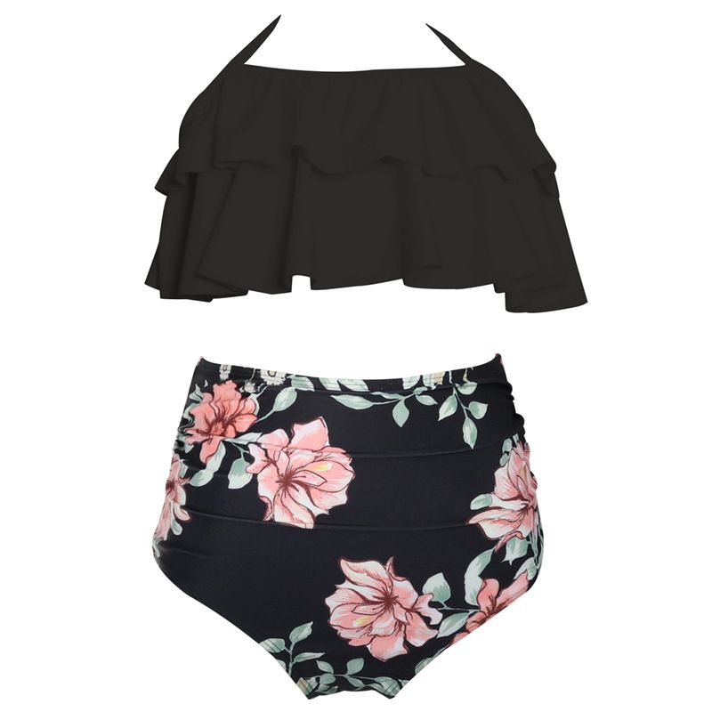 Familienbadeanzug-Bikini, sexy, zweiteiliger Badeanzug mit hoher Taille_voghion.com