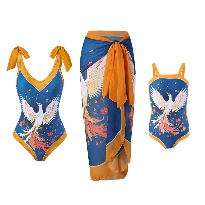 Abbigliamento per la famiglia Costume da bagno intero con gonna a rete, costume da bagno da spiaggia_voghion.com