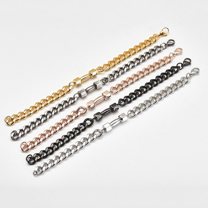 Men's Dumbbell Titanium Steel Hip-Hop Internet Celebrity Bracelet Korean Style Trendy Student Wristband_voghion.com