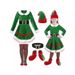 Meisjes Kerst Elf Jurk Kostuum Set Elf Rollenspel Kostuum Fluwelen Jurk Kerstkostuum_voghion.com