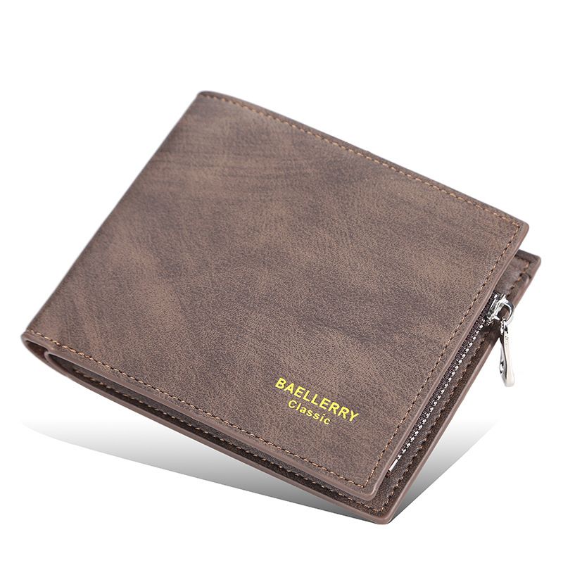Baellerry wallet men's short version with multiple card slots, driver's license coin purse, fashionable horizontal zipper wallet_voghion.com