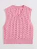Men's Clothing New European And American Foreign Trade Women's Spring And Summer Knitted Cable Vest Pullover V Neck Vest Large Size Sweater_voghion.com