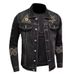 Suitable For All Seasons Trendy Embroidered Turn-down Collar Denim Jacket For Men, New Autumn Winter Street Style Casual Loose Workwear Coat_voghion.com