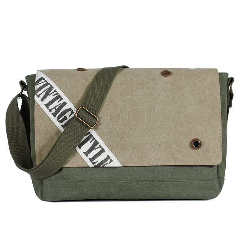 Canvas Messenger Bag Einfarbig Trend Verdickte Verschleißfeste Herren Reise Schulter Messenger Bag_voghion.com