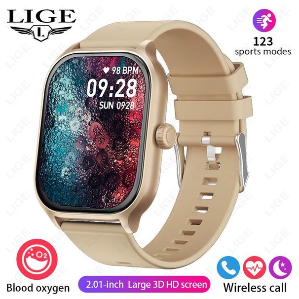 LIGE Cross Border X8 Intelligente wasserdichte Modeuhr 2.01 Großbild-Bluetooth-Anruf Blutdruck Blutsauerstoff Gesundheitsüberwachung_voghion.com