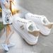 Autumn Leather Waterproof Student Butterfly Sneakers Lace-Up Korean Style Versatile White Shoes Women's Selection_voghion.com