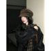 Suede Fringe Women's Beret, 2025 Fall/Winter New Octagonal Hat_voghion.com
