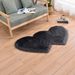 Double Heart Plush Rug – Modern Faux Wool Floor Mat For Living Room & Bedroom (Hand Washable, Non-Slip, 16 Colors Minimalist Decor, Soft & Cozy)_voghion.com