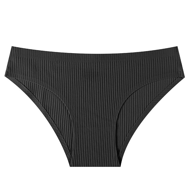 Ropa de mujer Calzoncillos deportivos transpirables de cintura baja de algodón puro roscado de color sólido sin costuras_voghion.com