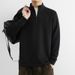 Men's Winter Long Sleeve Pullover Sweatshirt With Zip-Up Stand Collar, Casual Loose Fit Top For Trendy Urban Style_voghion.com