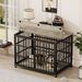 Furniture Style Dog Crate Wrought Iron Frame Door With Side Openings, Grey, 43.3''W X 29.9''D X 33.5''H._voghion.com
