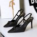 Elegant Satin Bow Pointed-Toe Stiletto Heels For Women - Chic Open Back Dress Shoes For Parties & Special Occasions (Sizes 34-40, Colors Available)_voghion.com
