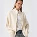 Women's Chunky Knit Zip-Up Cardigan - Oversized Fall Sweater With Half Neck & Drop Shoulder Sleeves (Champagne, Navy, Charcoal)_voghion.com