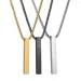 Colares com Pingente NUOBING Moda Clássico Retângulo Charme Colar Aço Inoxidável Caixa Corrente Mulheres Homens Jóias Presente_voghion.com