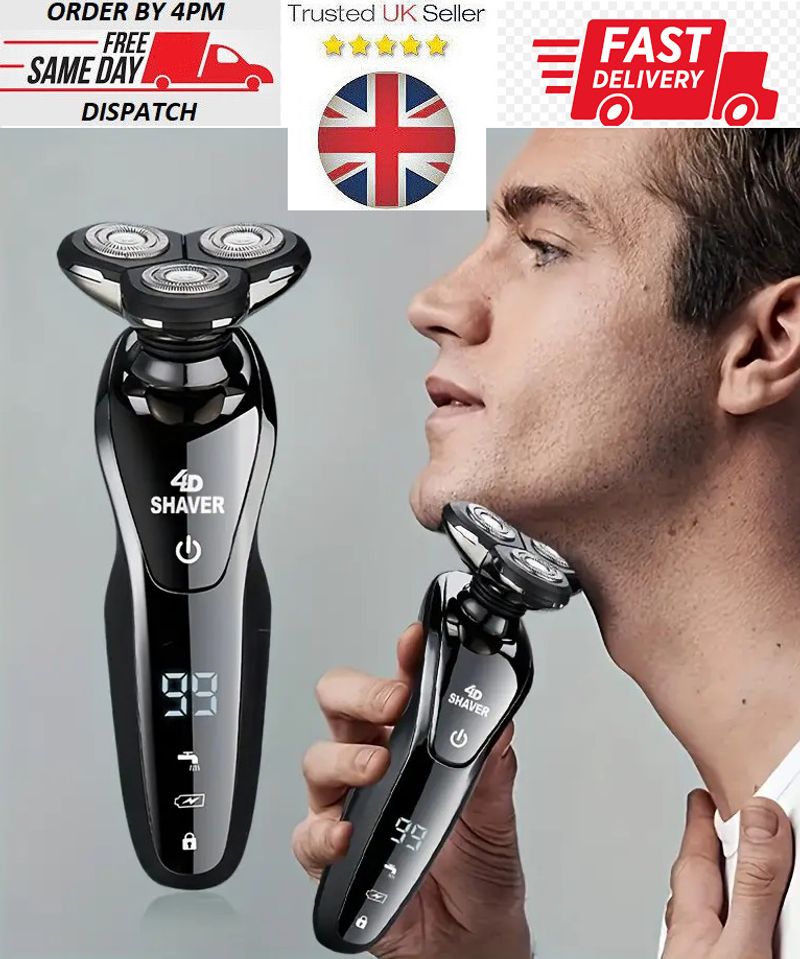 3D Men Electric Shaver Rotary Razor With Pop-up Trimmer Wet & Dry Cordless USB_voghion.com