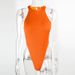 Female Solid Sleeveless Bodysuits Sexy Women Halter Bodysuits High Cut Bodycon Leotard Tops Summer Fashion Bottomed Tops_voghion.com