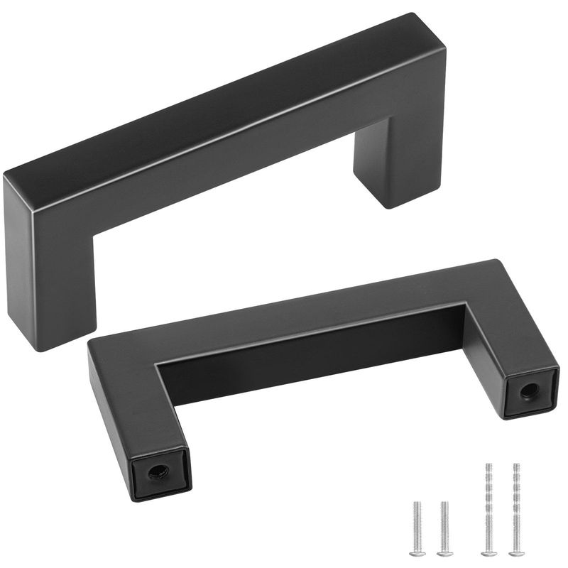 VEVOR 10 Pack Cabinet Pulls, 3in / 76mm Center To Center Slim Square Kitchen Cabinet Drawer, Stainless Steel Modern Kitchen Cupboard Door Handles For Kitchen Bathroom Bar Hardware Matte Black_voghion.com