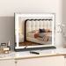 Hollywood Tabletop Vanity Makeup Mirror Dimmable LED 3 Light Colors Touch_voghion.com