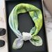 Dipinto ad olio verde fresco stampato primavera/estate moda 70 piccolo quadrato sciarpa fascia cintura_voghion.com