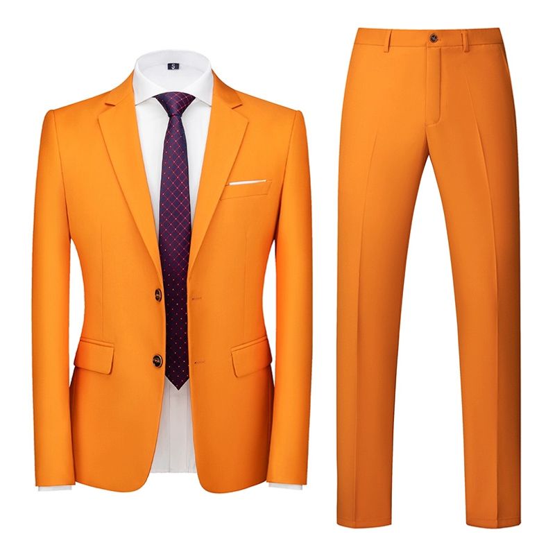 CT Men's Casual Two-Piece Korean Autumn Trendy Brand Handsome Light Mature Style Youth Formal Suit Set_voghion.com