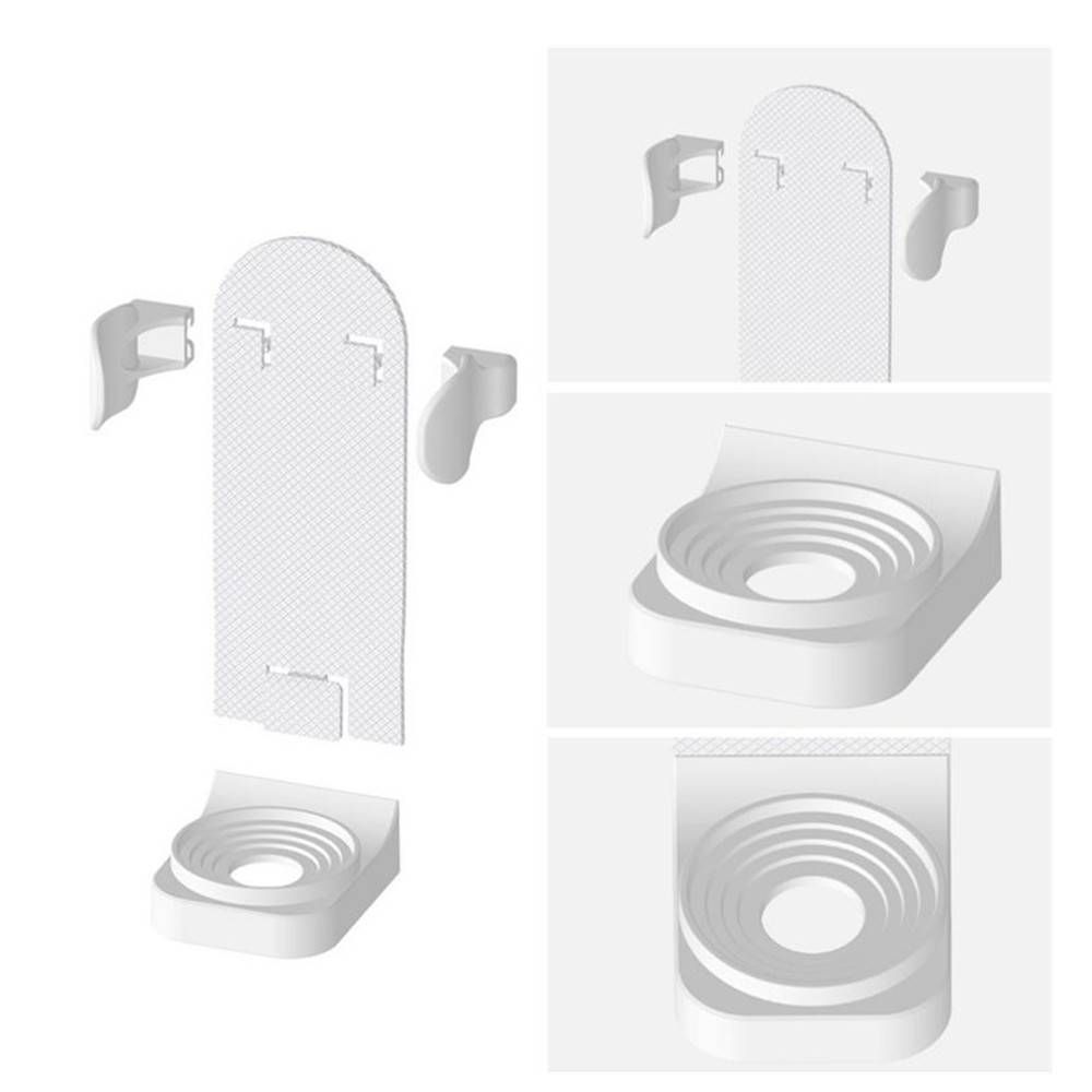 5-teiliges Set spurloser Zahnbürstenständer, elektrischer Wandhalter, platzsparendes Badezimmerzubehör_voghion.com