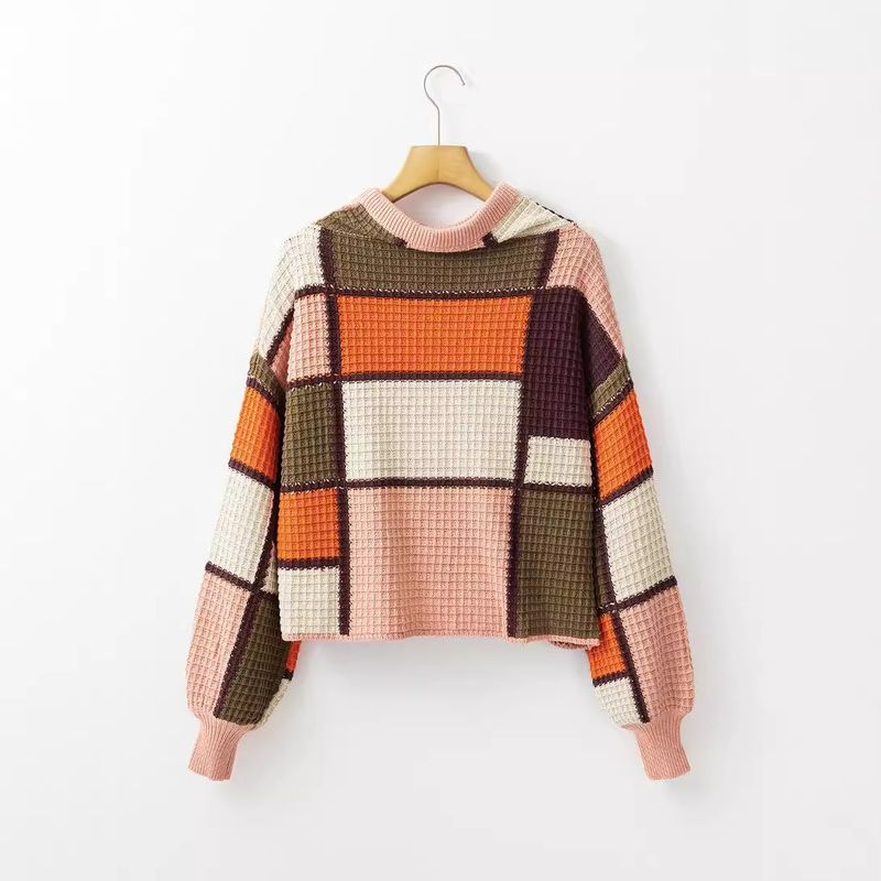 Pull à cordon de serrage Shiying automne nouveau pull tendance de la mode féminine haut tricoté multicolore femme_voghion.com