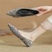 H567-1 Shiny Sequin Flat Casual Versatile Soft Sole Loafers Women's High-End Design Shoes_voghion.com