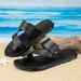 Leather New Summer Anti Slip Driving Casual Comfortable Large Men's Sandals_voghion.com