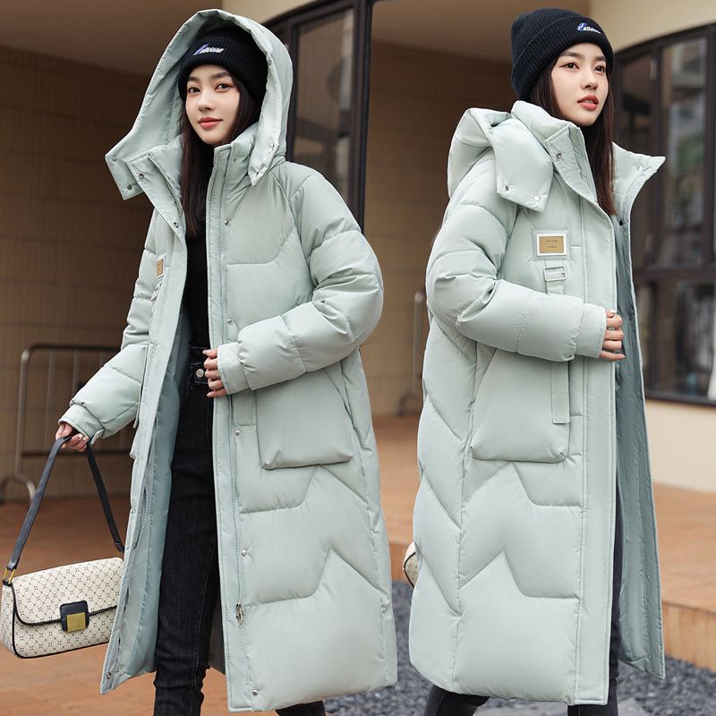 Giacca invernale da donna Parka lungo 2023 nuovo cappotto con cappuccio in piumino di cotone femminile giacche calde spesse antivento studente casual_voghion.com