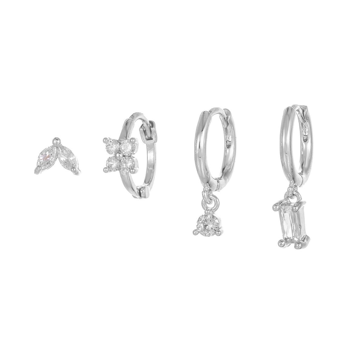 Orecchini di zircone in stile geometrico alla moda, set di orecchini di nicchia, più paia di orecchini leggeri, di lusso, di tendenza, dolci e freschi, per le donne_voghion.com