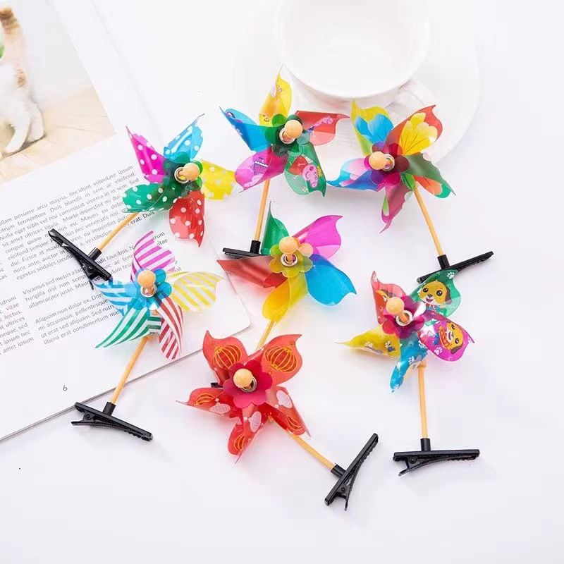 New Fashion Colorful Headpiece Selling Cute Artifact Little Yellow Chicken Same Hair Clip Small Windmill Scenic Area_voghion.com